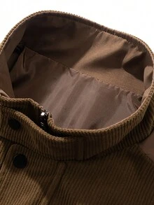Áo khoác gió nhẹ màu trơn có khóa kéo thường ngày cho nam, mùa xuân và mùa thu - Cà phê nâu - Xem 3