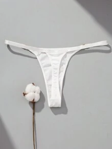 VKME 4pcs Low-Rise Solid Color Metal Thong Panties - Multicolor - View 7
