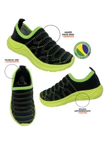 Easy-To-Wear Children's Sneakers Without Laces, Boys' And Girls' Shoes, Unisex, Super Light And Comfortable, Non-Slip Sole - 黑色 - 查看 4