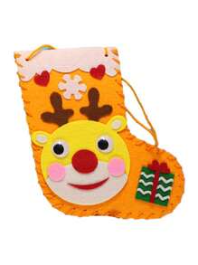 1 件圣诞袜手工艺品 DIY 无纺布玩具、儿童创意圣诞装饰、学龄前礼物、各种雪花样式、手工活动、圣诞节工艺品、用于缝纫的圣诞节布料 - 彩色 - 查看 25