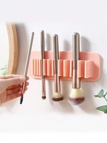 RANCAI 1pc Silicone Makeup Brush Holder, Multi-Functional Makeup Brush Wall-Mounted Rack, Self-Adhesive Mask Brush Non-Slip Drying Rack - Multicolor - View 5
