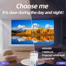 2024 Latest 5G Smart Ultra HD Home Projector, Super Clear Projection For Bedroom, Home Theater, Computer, Phone, Outdoor Camping, 4K Ultra HD Mini Projector - UK Plug(220-240V) - View 7