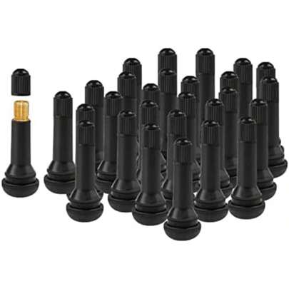 100Pcs Car Tire Valve Stem TR414 Rubber Valve 50X11.5mm With Dust Caps For Tubeless Rim Holes On Standard Vehicle Tires