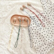 1pc Baby Anti-Drop Chain Pacifier Clips Silicone Beads Infant Nipple Appease Soother Chain Clips Dummy Holder Nipple Clip