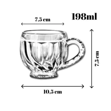 Set Of 3 Chic Transparent Glass Cups Drinks Tea Coffee Swirl 198ml - 無色 - 查看 5