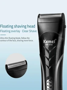 Kemei 科美专业高品质充电式多功能电动理发器 KM-1419 男士家用剃须刀、理发器、鼻剪三合一 - 黑色 - 查看 4