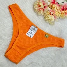 Kit Of 3 Ribbed Microfiber Panties, Basic Everyday Design, Comfort Thong - Nhiều màu - Xem 7