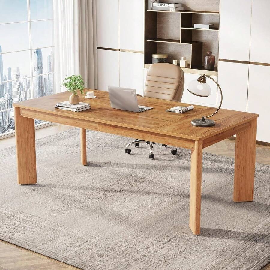 Tribesigns 62.2 Inch Modern Computer Desk Walnut Solid Wood Executive Office Table - Nhiều màu - Xem 1