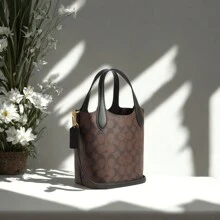 Coach Women Hanna Bucket Bag Single Shoulder Crossbody Handbag CR256IMAA8 - CR256IMAA8 棕色拼色 - 查看 3