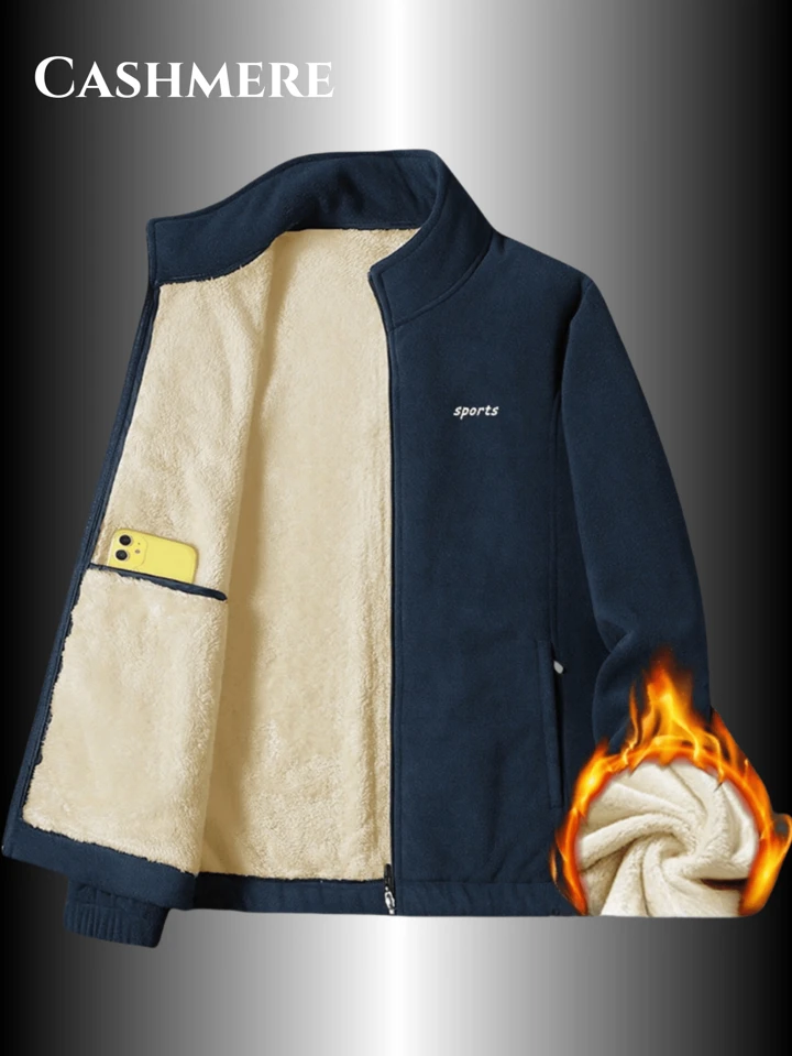 1pc Warm Plus Fleece Thick Fleece Jacket Korean Style Stand Collar For Men Autumn Winter SHEIN USA