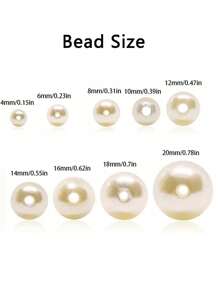 Perles lâches de matériel de perles DIY pour la fabrication de bijoux, accessoires pour bracelets DIY. 4-20 mm Perles rondes en ABS beige blanc, avec trou droit, imitation de perles. Accessoires de vêtements
