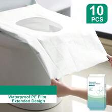 10pcs Available In 4 Styles One Time Adhesive Firm Toilet Seat Cushion Essential For Travel Hotel Accommodation Extended Thickened Toilet Seat Cushion Bathroom Decor Fall Decor - Multicolor - View 8