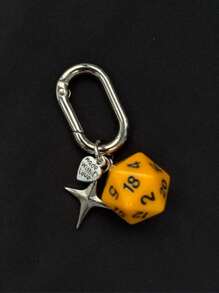 1 pièce Porte-clés dé unisexe nouvelle arrivée créatif, pendentif de boule de billard à 4 branches et en forme de cœur à la mode, breloques de sac lettrage scolaire