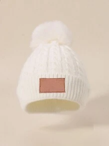 Personalized Baby Hat, Single Pom Pom Hat, Baby Hat Custom Name Newborn Beanie For Toddler Hat Baby Girl Kinds Hat 1-3 Years Newborn Baby Gift Back To School Winter Gift Ideas Boy Girl Valentine's Day - Multicolor - View 10