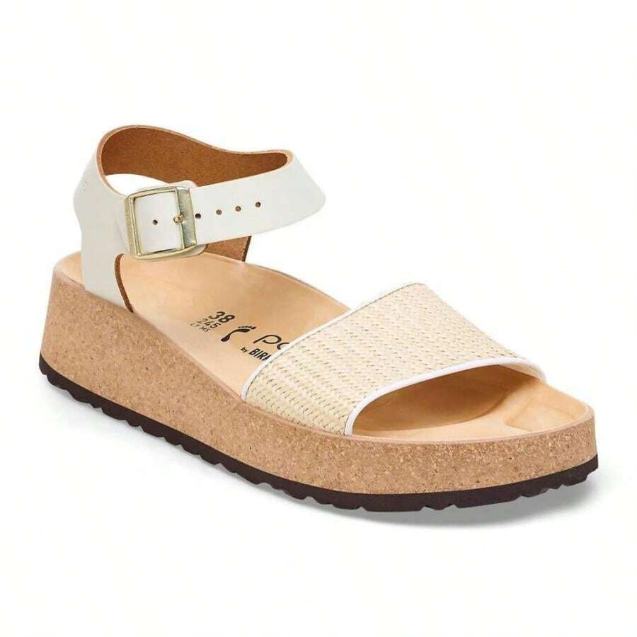 Birkenstock Women's Glenda Raffia Leather Sandals - Medium/Narrow In White - 白色 - 查看 1
