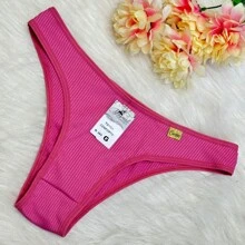 Kit Of 3 Ribbed Microfiber Panties, Basic Everyday Design, Comfort Thong - Nhiều màu - Xem 4
