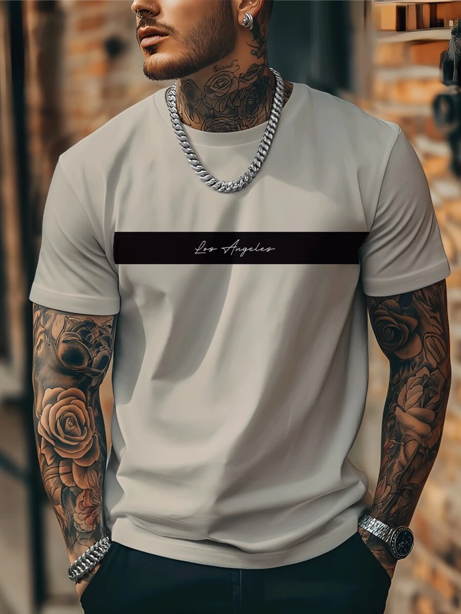 Camisa Masculina Los Angeles Camiseta Malha Premium 100% Algodao Blusa Importada Lançamento