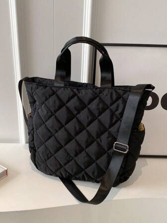 Handbag For Women 2023 New Rhombic Large Capacity Tote Shoulder Bag For Commute & Shopping