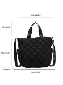 Túi xách nữ 2023 Túi đeo vai hình thoi dung tích lớn mới để đi làm và mua sắm - màu đen - Xem 3