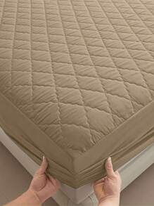 Waterproof Box Bed Mattress Cover Single, Double, Queen Or King Hypoallergenic Quilted Box Home Decor Bed Sheet - Màu Khaki - Xem 2