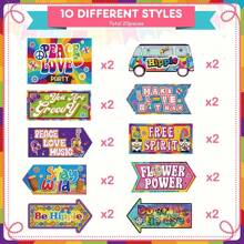 60's Party Decorations Hippie Party Decorations Groovy Party Decor 1960s Party Signs Peace Sign Wall Decor 60's Retro Signs Circus For 60s Retro Hippie Theme Party Supplies,Christmas - 60's Party - View 2