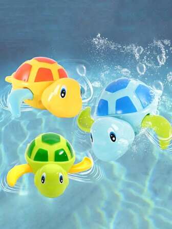3pcs Funny Swimming Turtle Bath Toys - Perfect Gift For 2-6 Year Old Toddlers, Thanksgiving Gift! Children's Bath Toys: Wind-Up Swimming Turtle, Suitable For Boys & Girls Baby Bathroom Pool Water Play Toys, Stress Relief Toys, Sensory Toys, Newborn Games, Shower Bathtub Toys, Birthday Gifts, Kids Toys, Indoor Outdoor Beach Fun Water Baby Essentials, Adorable Mini Toys, Christmas Gifts