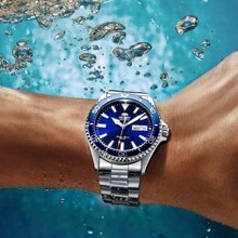 Japan Oriental Double Lion 200m Waterproof Diving Watch Fully Automatic Mechanical Watch Men's Watch Holiday Gift Dial Multi-Color Optional Water Ghost/200m Waterproof 03R