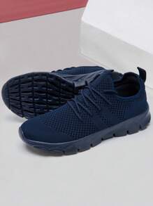 Women's Comfortable Footwear Trainers Fashionable Road Running Shoes Mesh Breathable Sneakers Outdoor Walking Shoes Casual Shoes Non Slip Flat Sports Shoes Dark/Blue