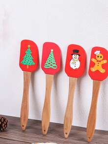 1pc Christmas Cake Baking Tool Butter Scraper, Silicone Icing Spatula, Cake Decorating Tools