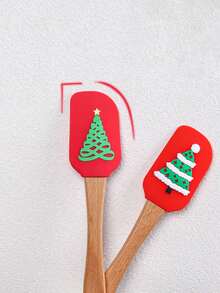 1pc Christmas Cake Baking Tool Butter Scraper, Silicone Icing Spatula, Cake Decorating Tools