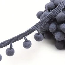 1 rollo/10 yardas Encaje de borlas de pompones con borlas de bola para ropa, cortinas y decoraciones de costura DIY a mano