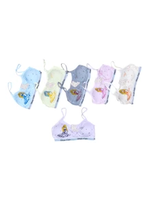 6 Pieces Bra With Removable Cups For Girls, One Size (Colors And Designs Are Sent Randomly Depending On Inventory) - Multicolor - View 3