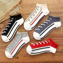 Kit 1 Pair Men's And Women's Ankle Socks Summer Socks Casual Sport Summer Socks Preppy Style Foot Socks - 彩色 - 查看 1