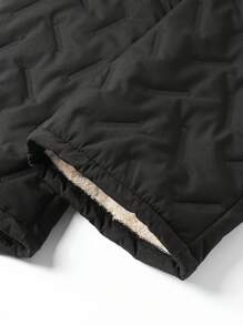 Pantaloni de buzunar cu șnur, căptușiți termici, negri, potriviti pentru iarnă