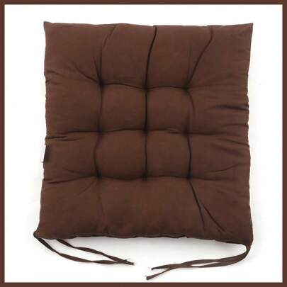 4Pcs Seat Pads For Dining Chair 40x40cm Garden Chair Cushions With Ties Comfortable Washable Square Seat Pad For Garden Kitchen Dining Outdoor Office Classroom Grey