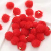 10Pcs 1.5cm Imitation Mink Hair FurPompones Balls 15mm DIY Pom Pom Craft Supplies Earrings Pendant Embellishments Hair Accessories Pompoms Material - Multicolor - View 27