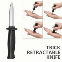 1 Peça Faca de Plástico Retrátil Mágica, Brincadeira de Presente Engraçado de Dia das Bruxas, Objeto de Susto, Adereço de Fantasia da Medusa Falsa