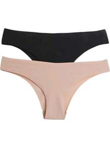 Kit 2 Seamless Thong Panties - Multicolor - View 2