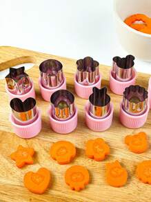 Conjunto de 1/5 cortadores de sándwich de acero inoxidable, sellador de sándwich y desmigajador, cortador de galletas con formas lindas de estrella, dinosaurio, corazón, oso, cuadrado y redondo, herramienta de fabricante de sándwiches de bolsillo, ideal para preparar almuerzos para el regreso a clases