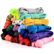 2 件套休闲鞋带，适用于篮球鞋、运动鞋、帆布鞋、扁平彩色和白色鞋带 - 彩色 - 查看 3