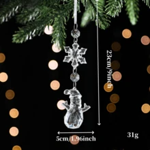 1 pieza Exquisito adorno de lágrima de cristal de vidrio - Decoraciones brillantes para lámparas de araña para el árbol de Navidad - Forma de gota perfecta para decoración colgante en la temporada festiva - Multicolor - Ver 2