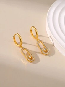 2 pezzi Orecchini a cerchio quadrati alla moda, adatti per l'uso quotidiano delle donne