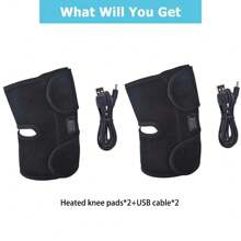 USB加热护膝，温暖护理护膝，缓解关节疼痛，缓解腿部寒冷 - 彩色 - 查看 7