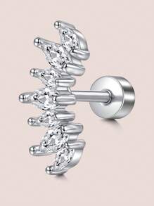 1 件 16G 20G 银软骨耳环套装，不锈钢蝴蝶蛋白石花朵羽毛心形星星月亮 CZ 耳钉平背软骨海螺耳轮穿孔珠宝女士，平背耳环，防过敏 CZ 耳钉，软骨耳环耳屏耳轮穿孔珠宝情人节、妈妈、母亲、母亲节、礼物 - 銀色 - 查看 9