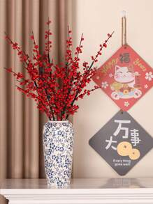 1 件复古蓝色和花朵冰裂纹陶瓷瓶，水培插花客厅装饰品，家居装饰花瓶，干花花瓶，人造花瓶，手工花瓶，架子装饰，房间装饰，家居装饰。玻璃花瓶 - 青花 - 查看 3