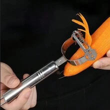 Double Blade Stainless Steel Julienne Peeler Vegetable And Fruit Peeler Kitchen Accessories 2 In 1 Vegetable And Fruit Peeler Double Blade_Stainless Steel Double Sided Shredder - 銀色 - 查看 10