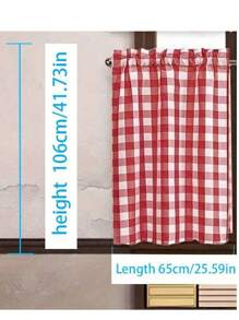 1 rèm cửa sổ trang trí kẻ caro đỏ, nhẹ và thoáng khí cho mọi mùa - Đỏ và trắng - Xem 9
