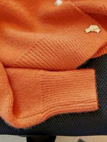 女士时尚宽松针织开衫毛衣春秋季泡泡袖