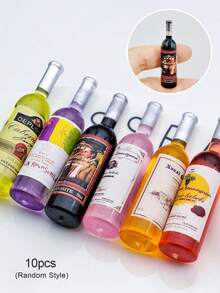 MAOMIA 10 piezas Decoración de uñas con encanto de vino, joyería de resina DIY estilo Y2K exagerado, decoración de uñas 3D personalizada - Multicolor - Ver 4