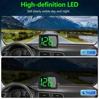 3-Inch HUD Car Speedometer Digital Speed Meter With KM/H Speed, USB Plug And Play, Head Up Display, Driving Direction, OverSpeed Warning For Cars Trucks